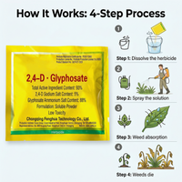 2,4-D Sodium Salt 5% + Glyphosate Ammonium Salt 88% SP Herbicide for Broad-Spectrum Weed Control