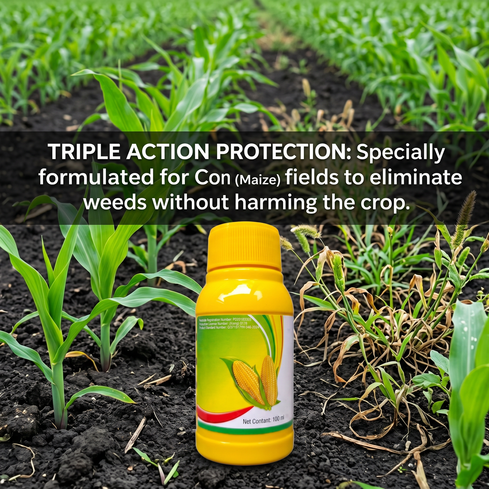 Nicosulfuron 20% + Atrazine 6% + Mesotrione 4% SC Herbicide, Selective Corn Field Weed Control