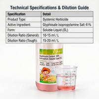 Glyphosate 30% SL Systemic Herbicide Concentrate, Broad-Spectrum Weed Control for Grasses & Broadleaf Weeds