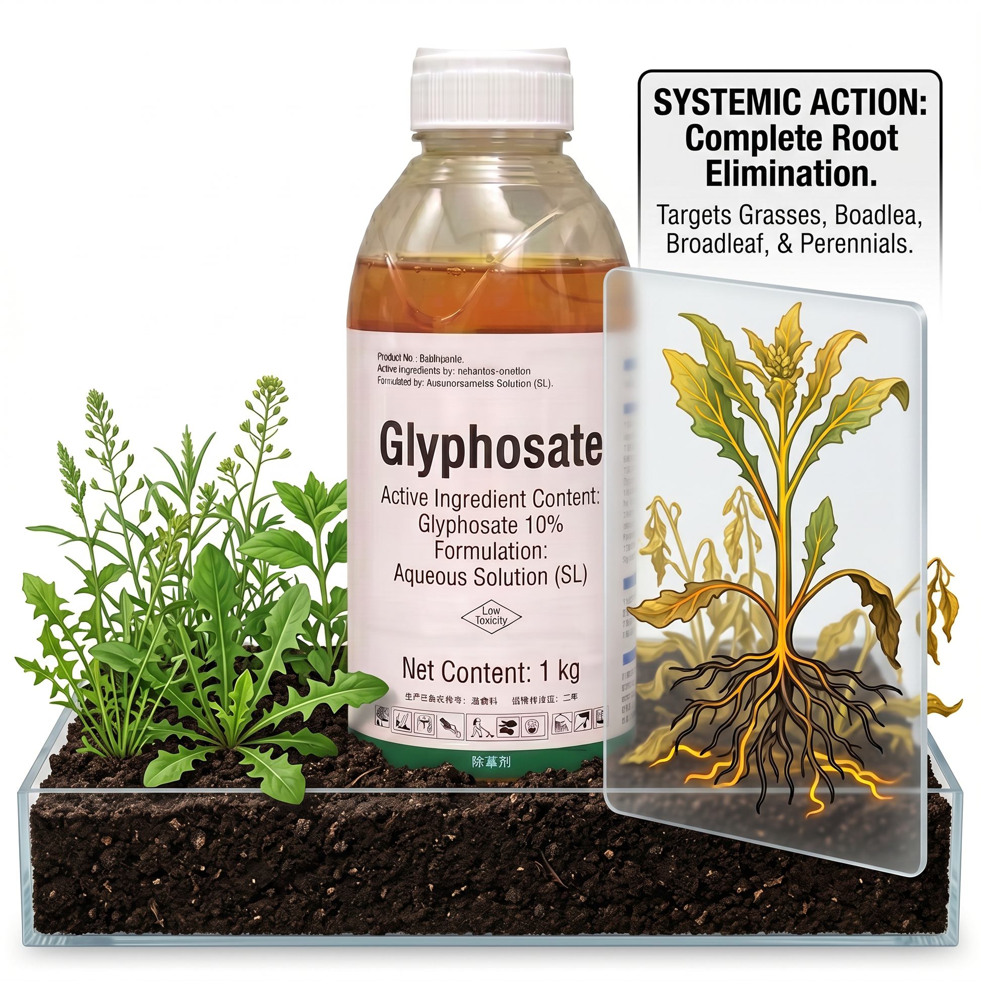 Glyphosate Herbicide for Powerful Weed & Root Control | Systemic Broad-Spectrum Weed Management