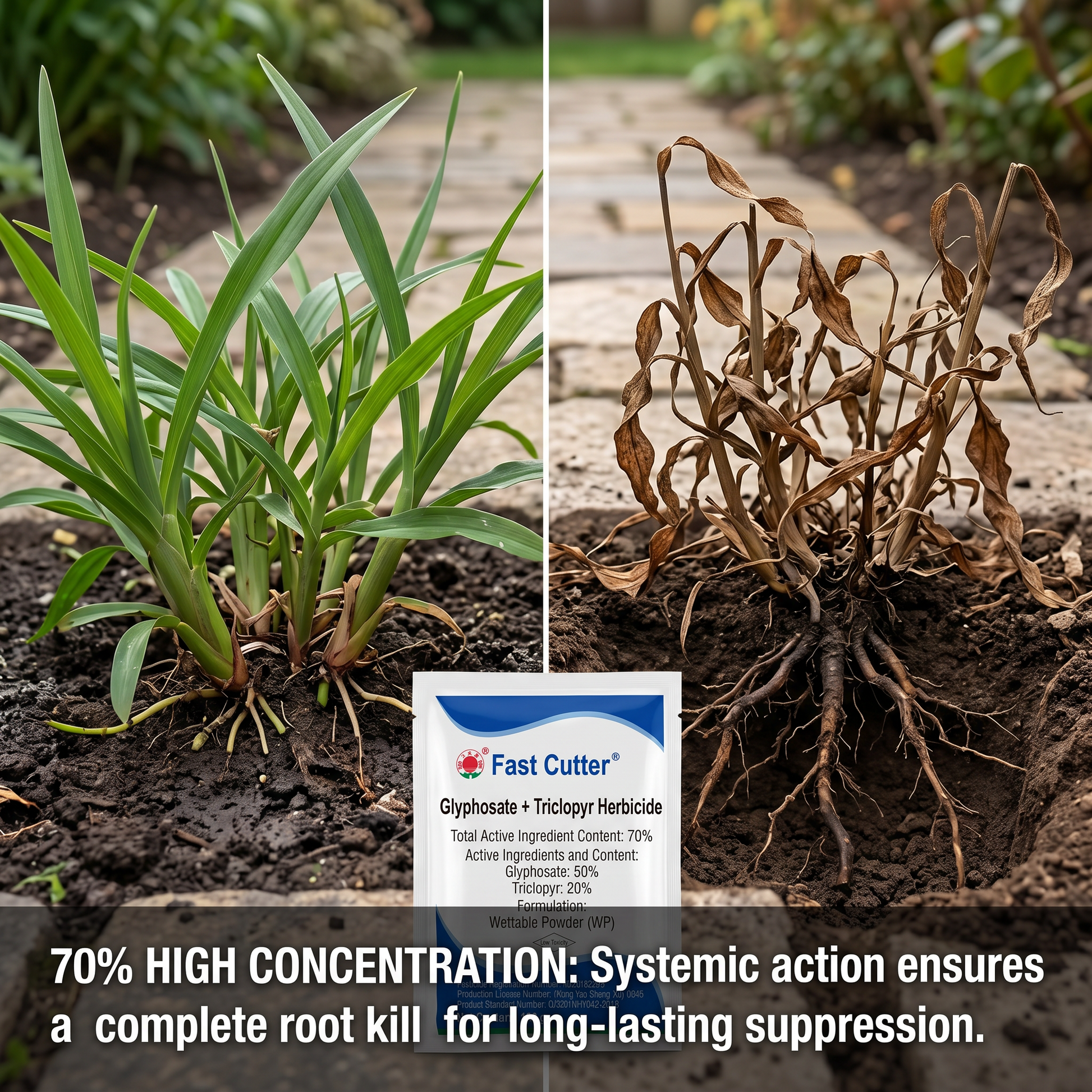 Glyphosate Triclopyr 70% Herbicide for Non-Agricultural Weed Control 100g Systemic Weed Management