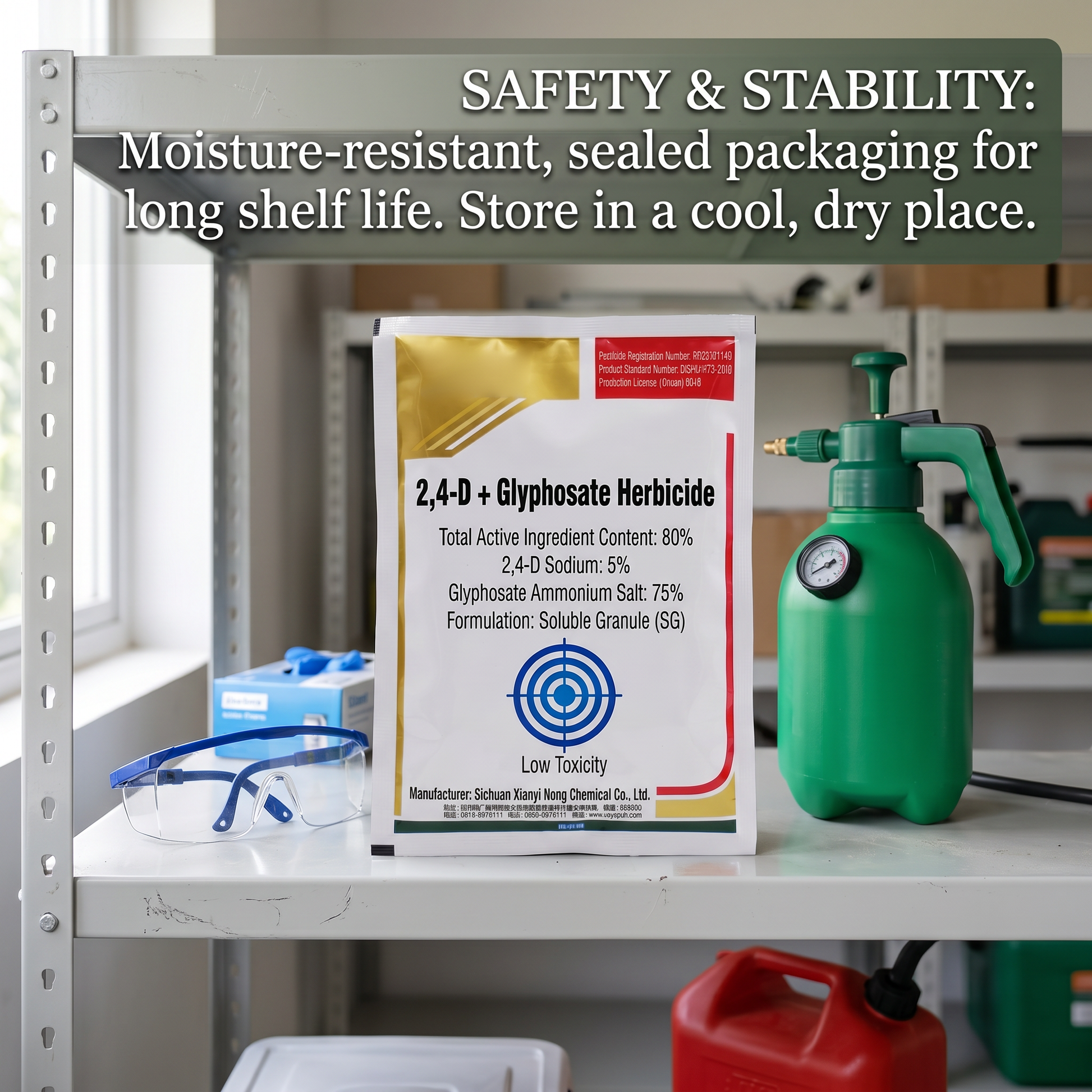 Glyphosate Soluble Granules Herbicide for Wasteland & Citrus Weed Control, Systemic Weed Management