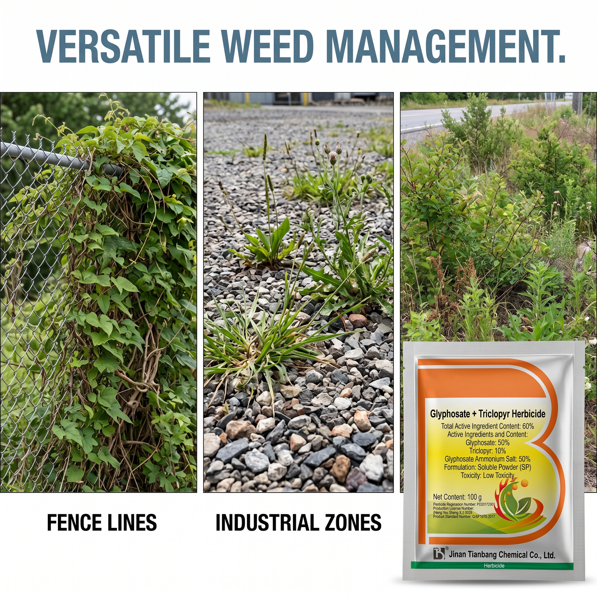 Glyphosate Trichloropyridinyl 60% Herbicide for Vine & Shrub Weed Control 100g | Systemic Weed Management