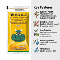 Glyphosate Ammonium Salt 95% Soluble Granule Herbicide for Broad-Spectrum Weed Control | Systemic Weed Management