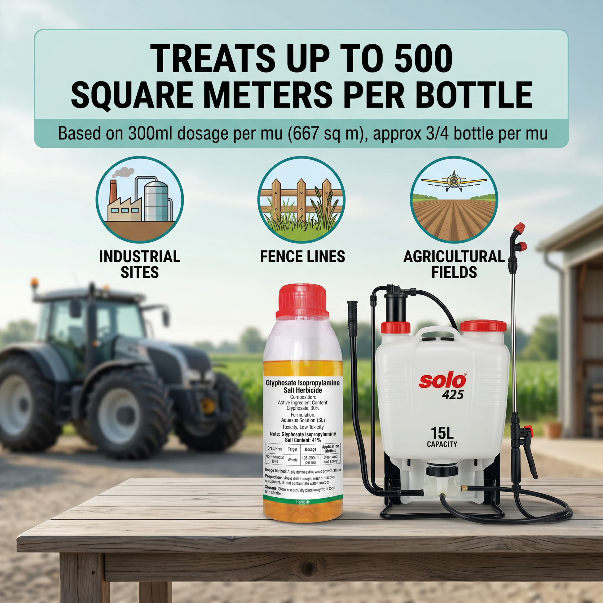 Glyphosate Isopropylamine Salt 41% Herbicide, Broad-Spectrum Systemic Weed Control Solution